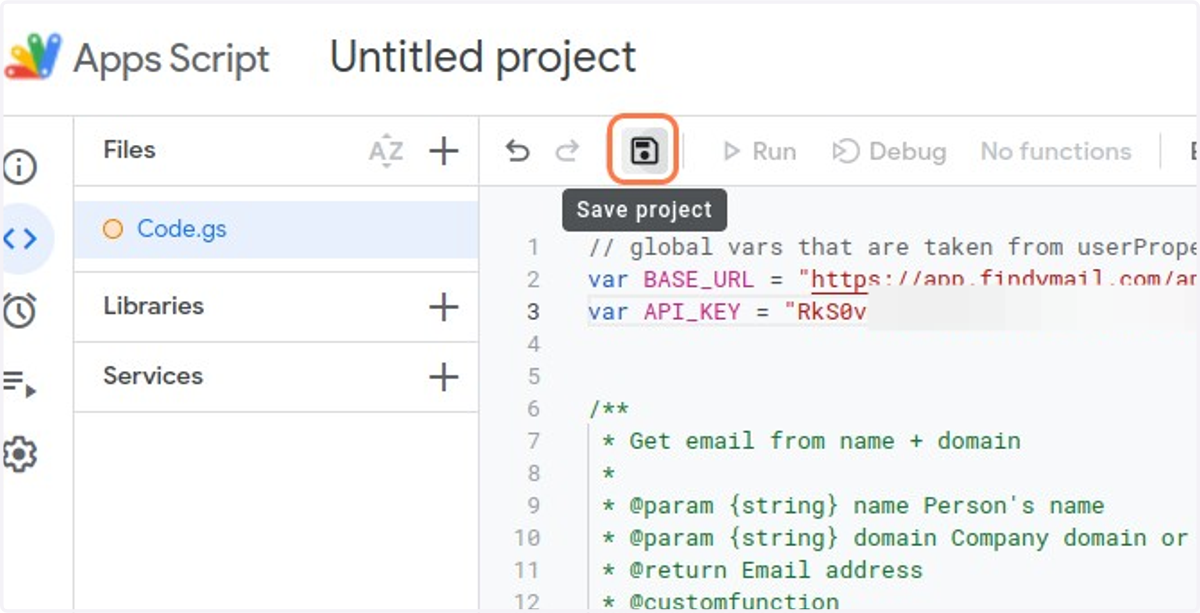Click on Save project
