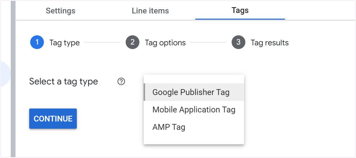 Click on dropdown, and select "Mobile Application Tag"