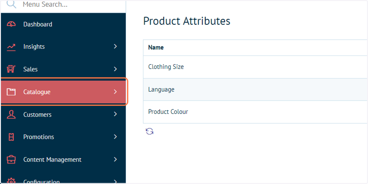 Click on Catalogue