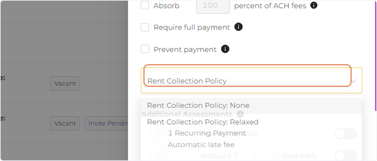 Click on Rent Collection Policy