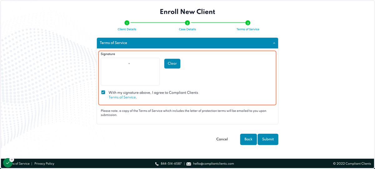 Step 3: Check the box, sign and submit!
