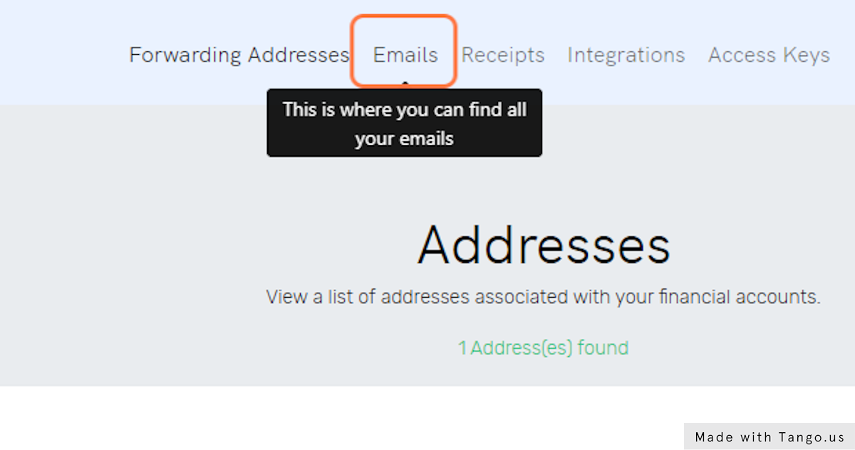 Go back to emailreceipts.io to View all Emails to find your confirmation code