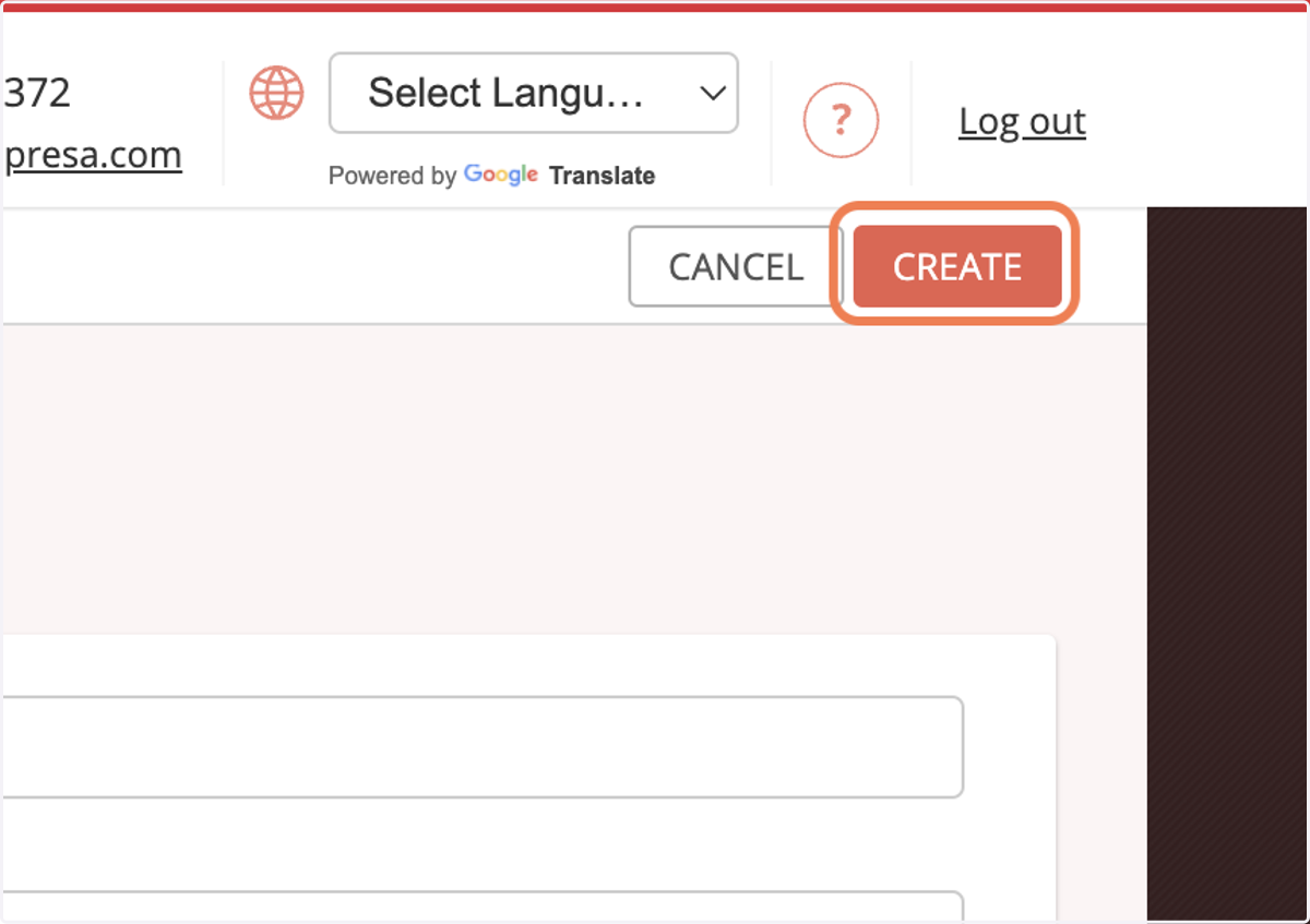 Then click CREATE to generate the embed code