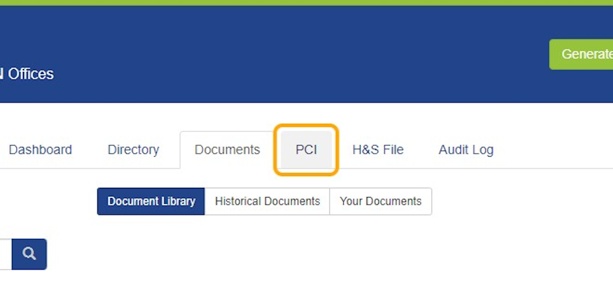 Click on PCI or H&S File to view the Documents saved in the PCI or H&S File