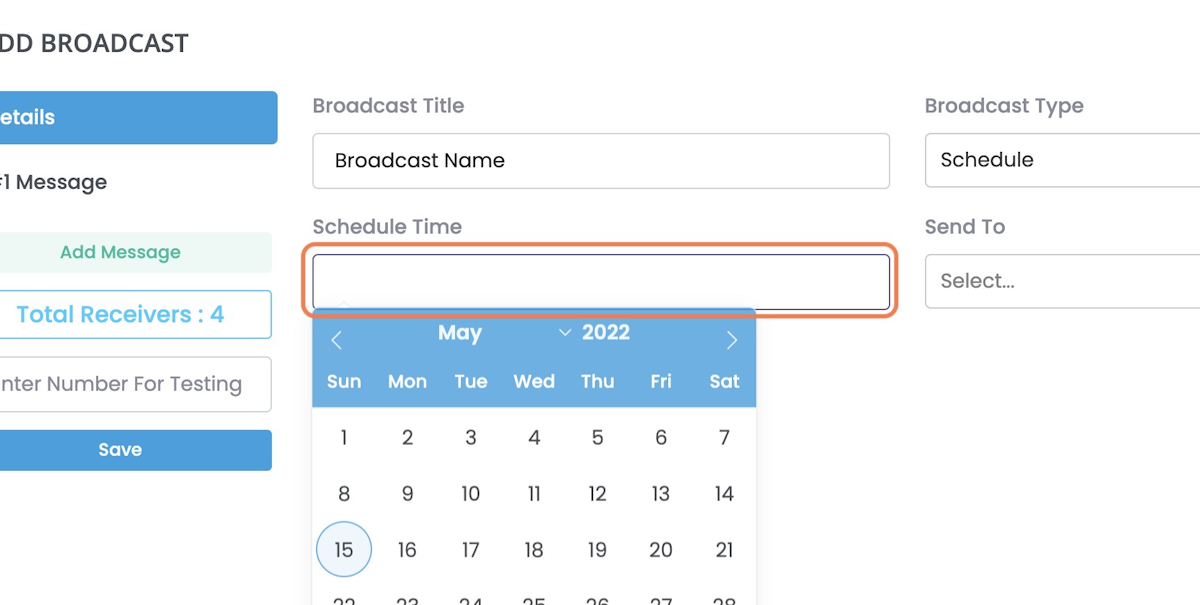 Kindly Select the Schedules Date & Time