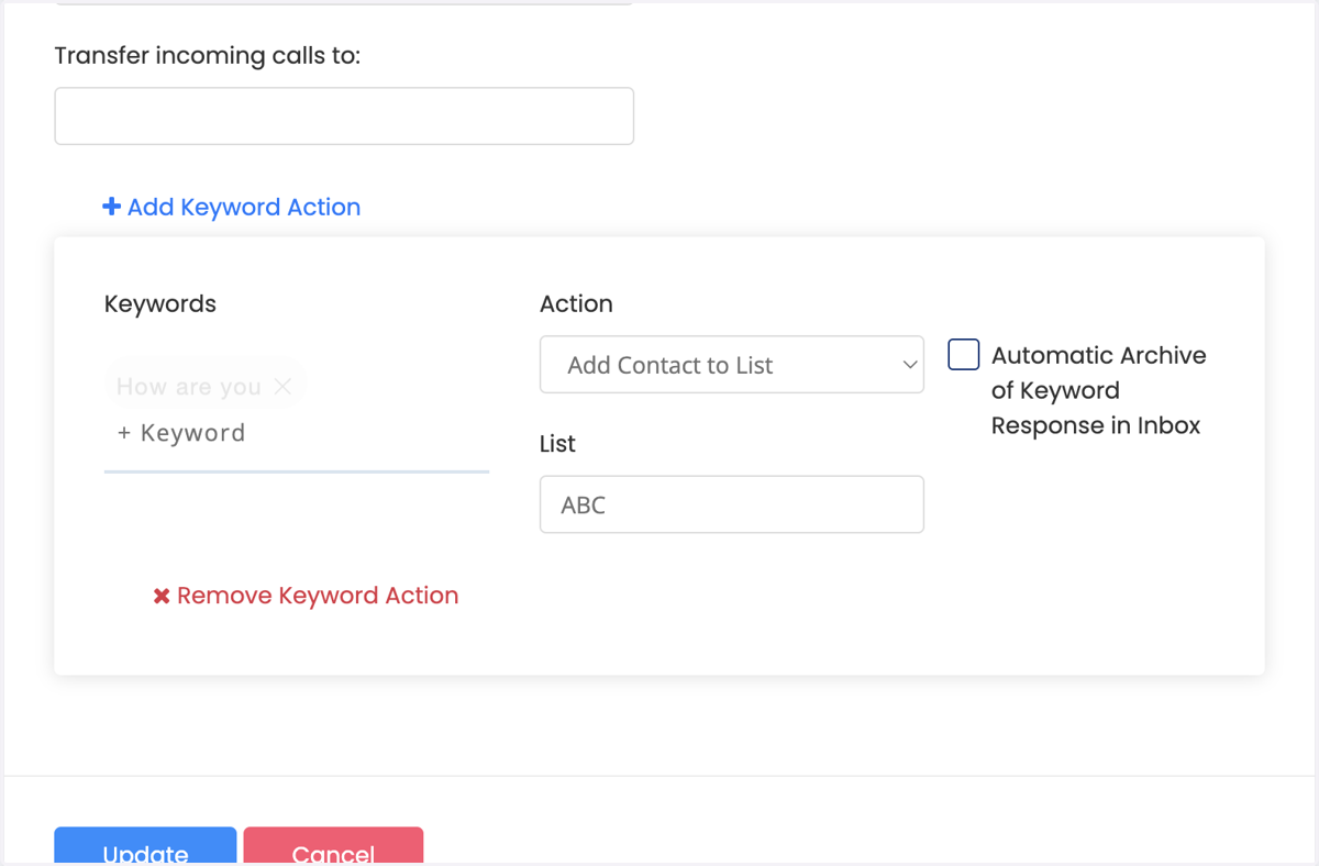 Click on Keywords…