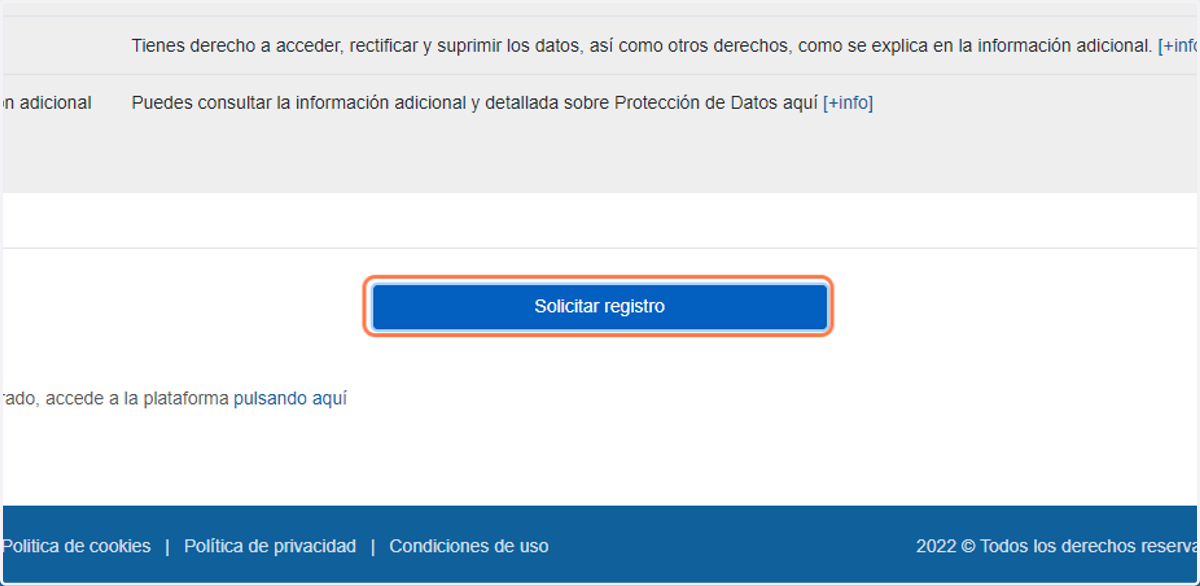 Pusa sobre Solicitar registro