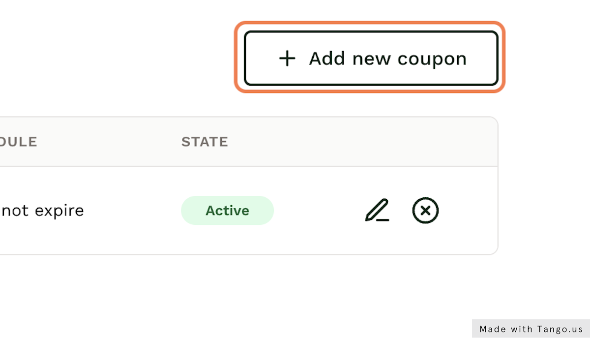 Click on Add new coupon