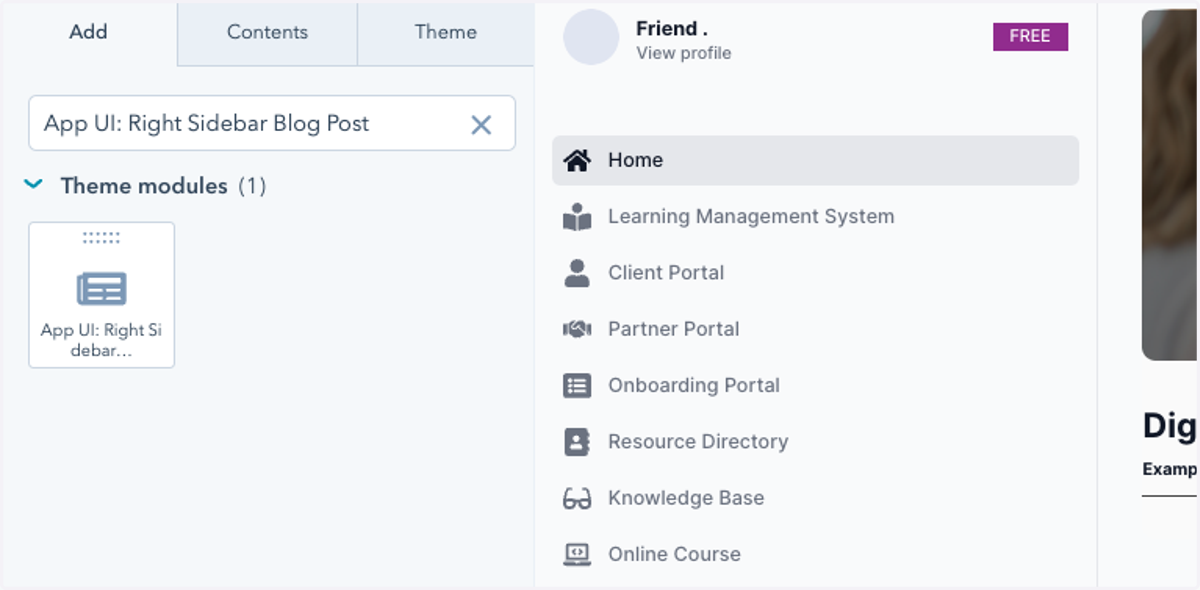 Drag the module to the right sidebar