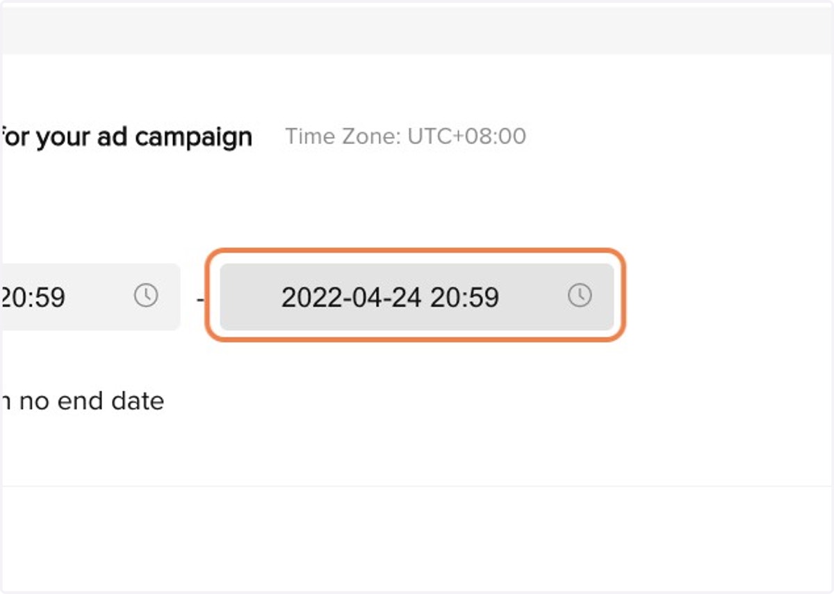 Click on End Time