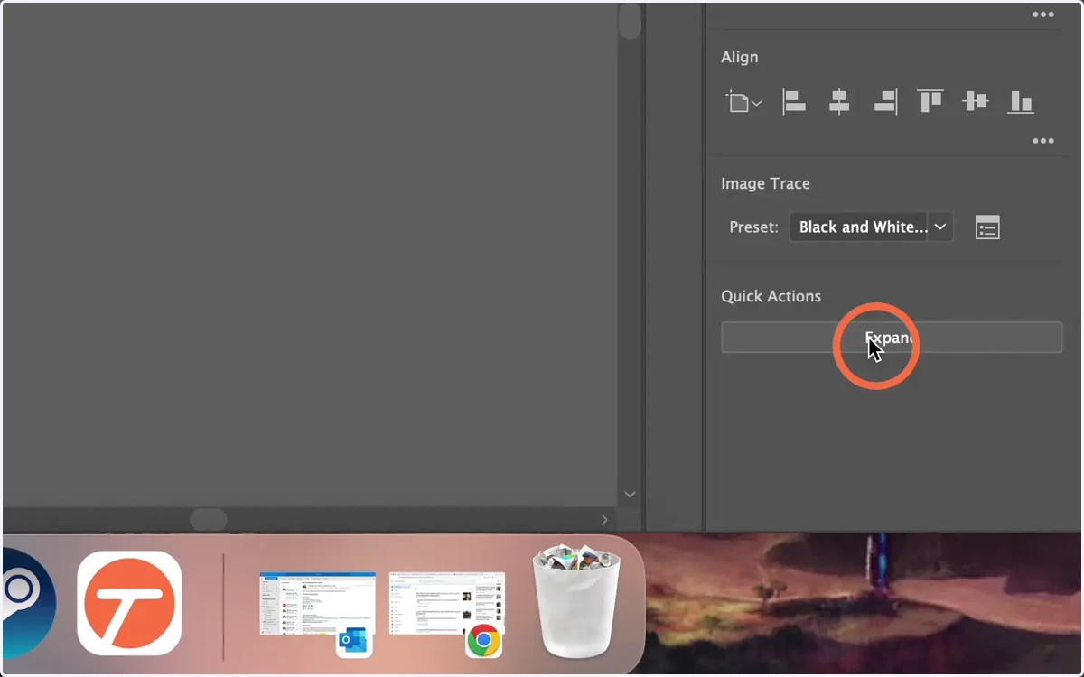 Click 'Expand' to finalize the 'Image Trace' process