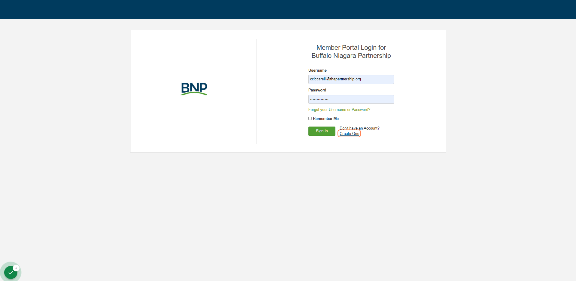 You can create your account on this page.