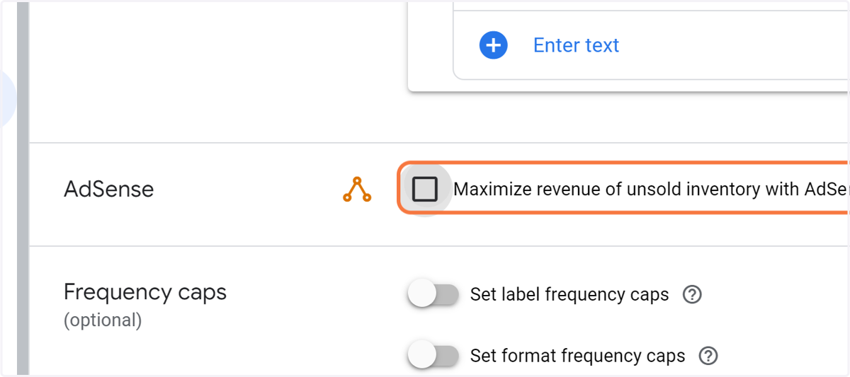 Remove the AdSense for unsold inventory
