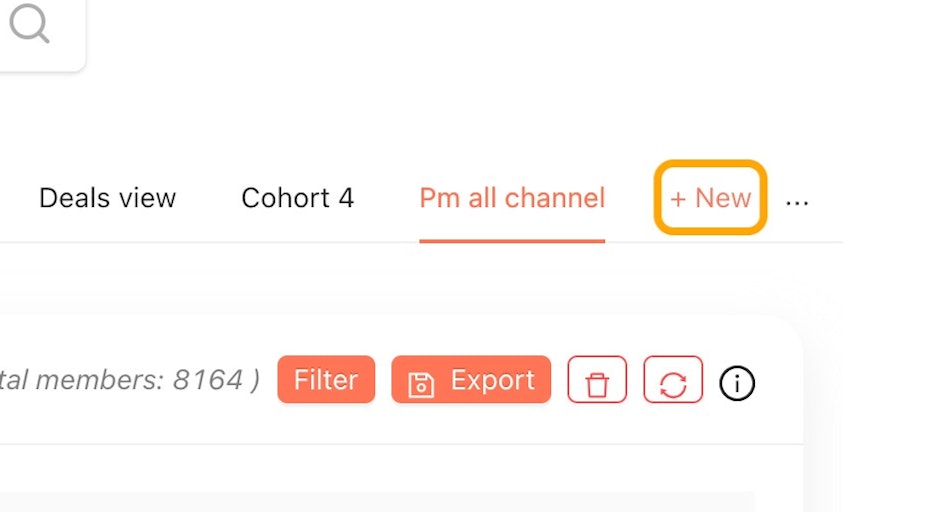 Under Members tab select +New option to create a new view