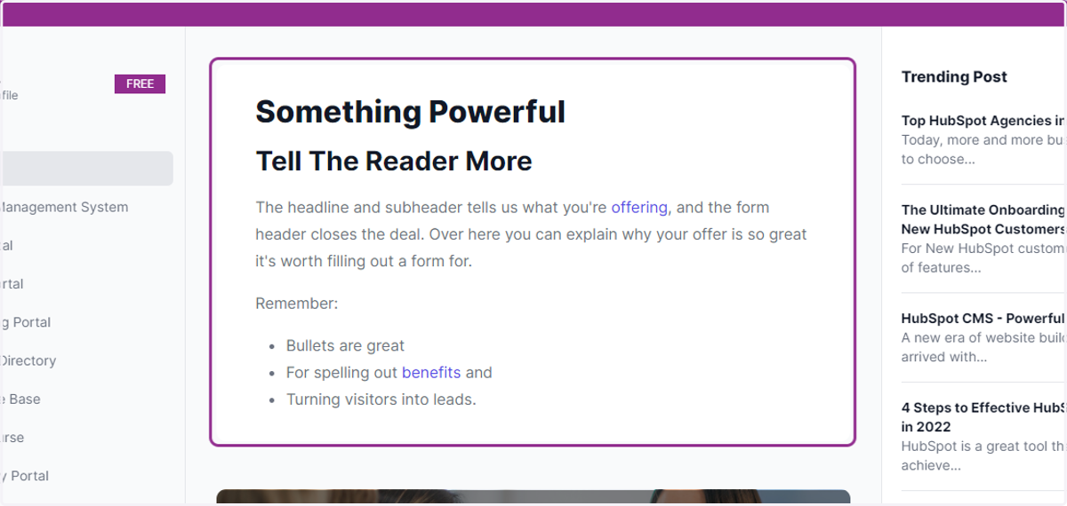 Conditionally show the content if the user is logged in.