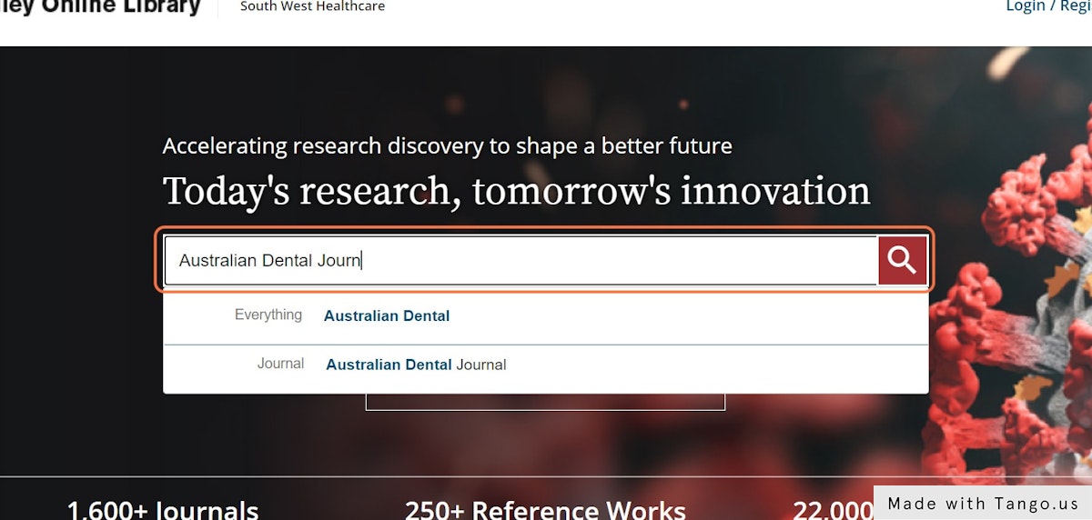 Search for your desired journal eg. "Australian Dental Journal"