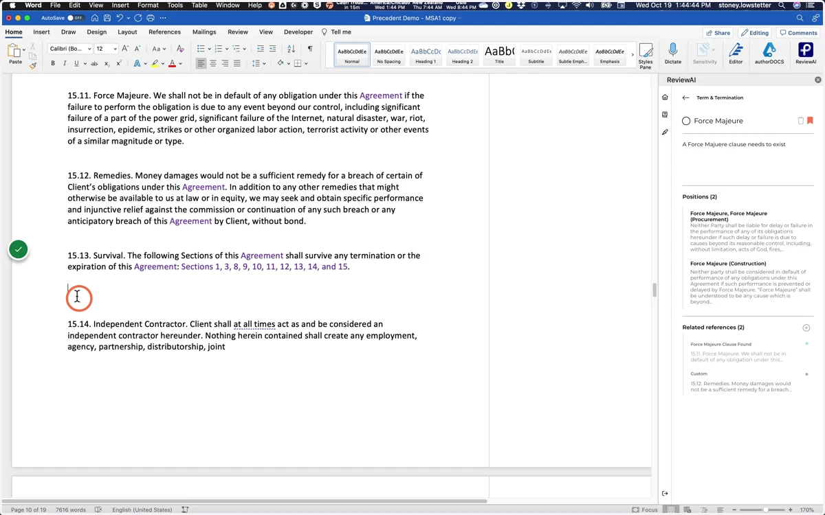 You can also Insert that text into the Document.