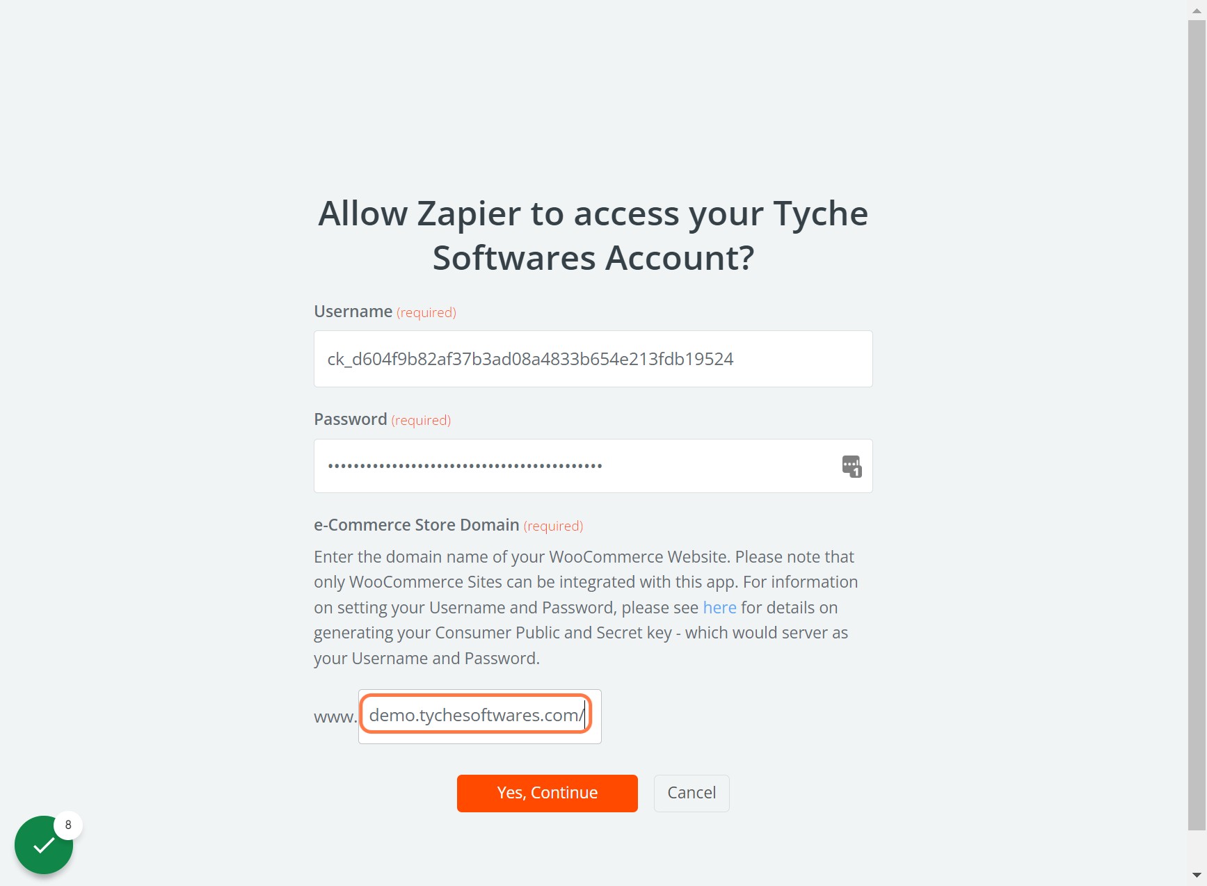 Enter e-Commerce Store URL