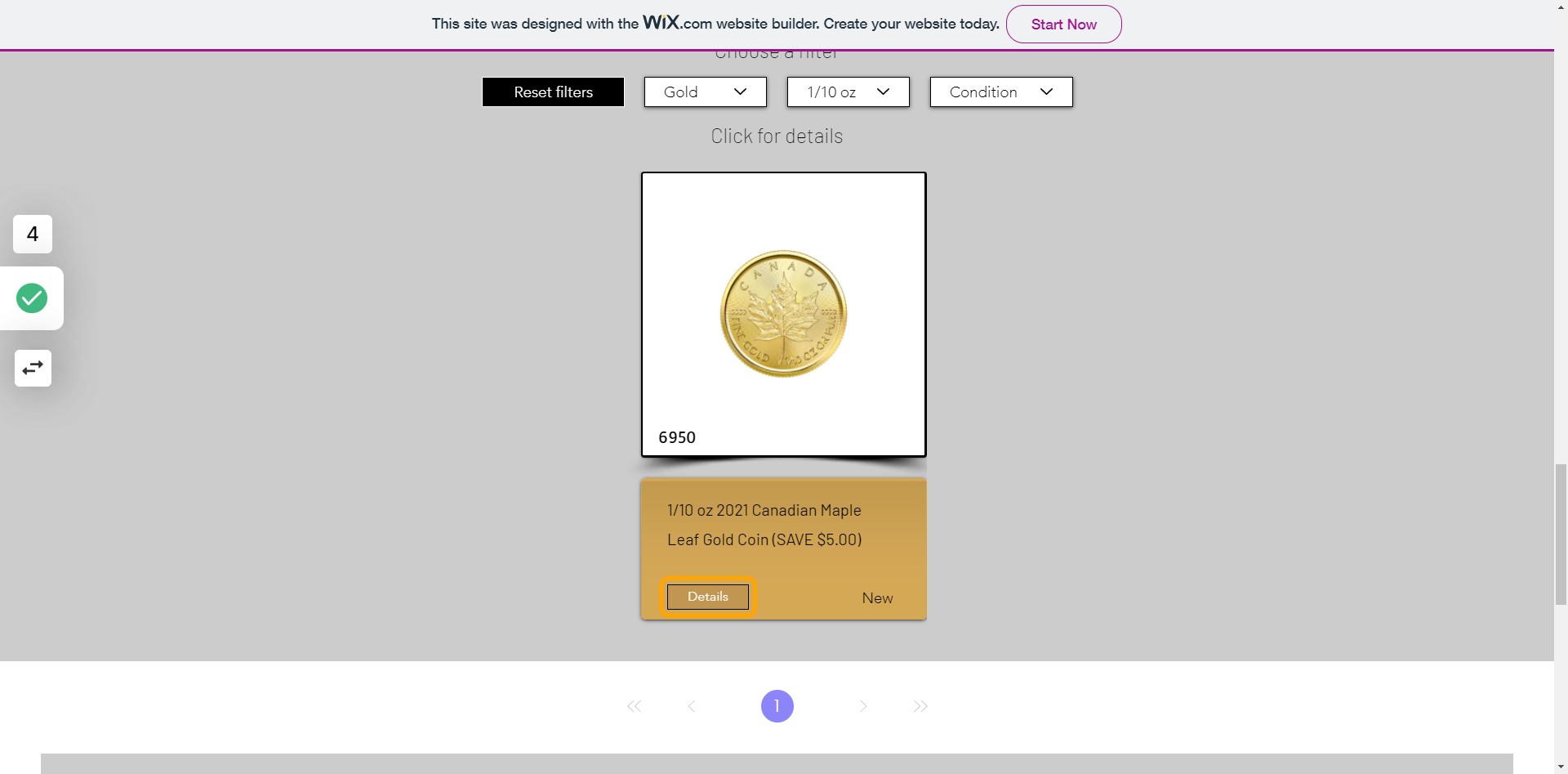 Click on Details at the bottom of any item selection to learn more.