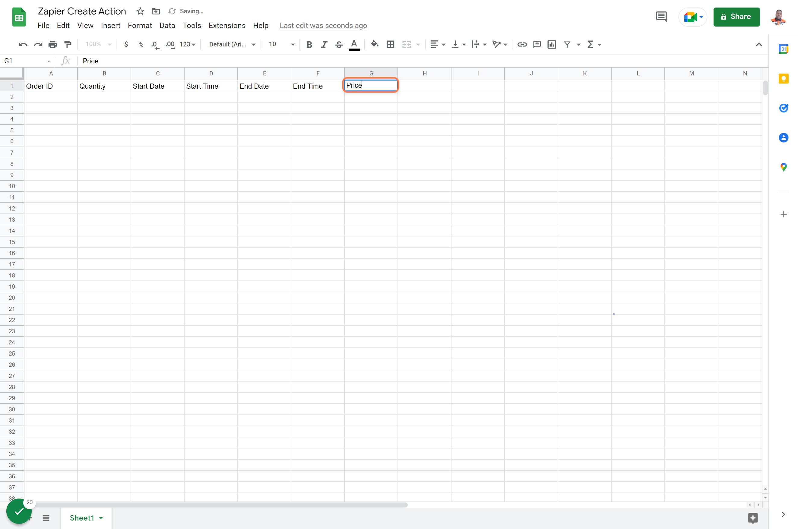 Create Price column