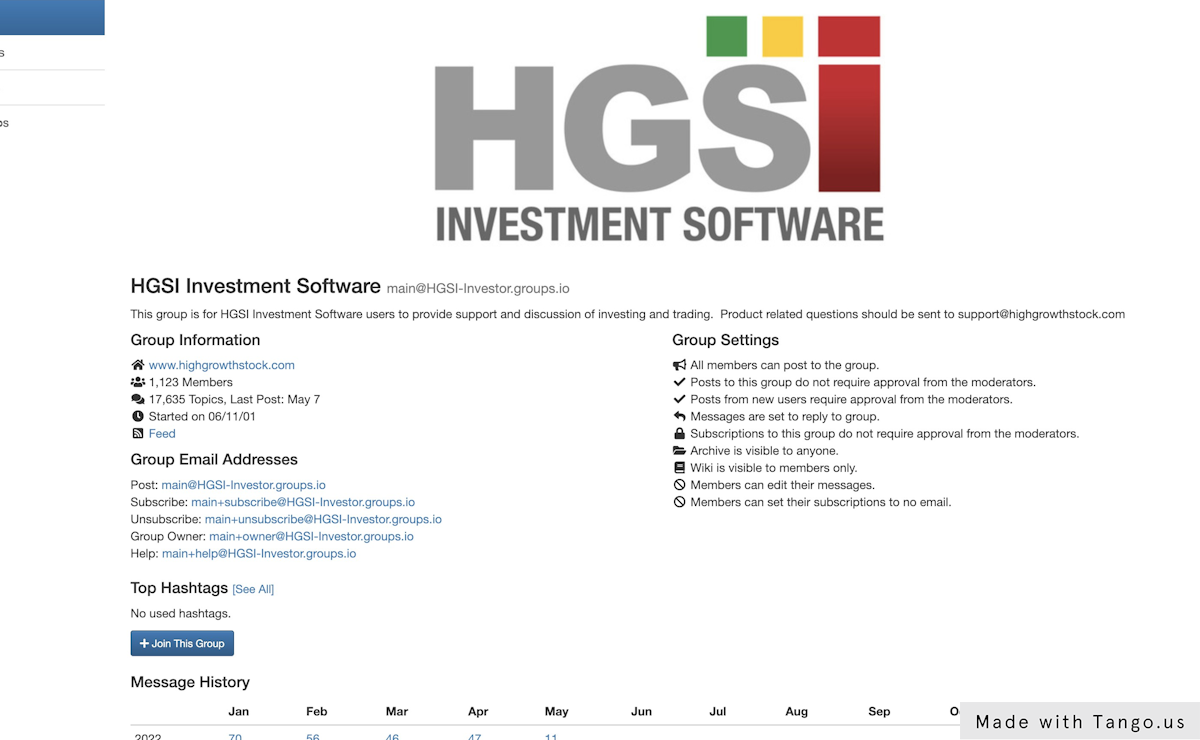 Click on HGSI Investment Software main@HGSI-Investor.groups.io…