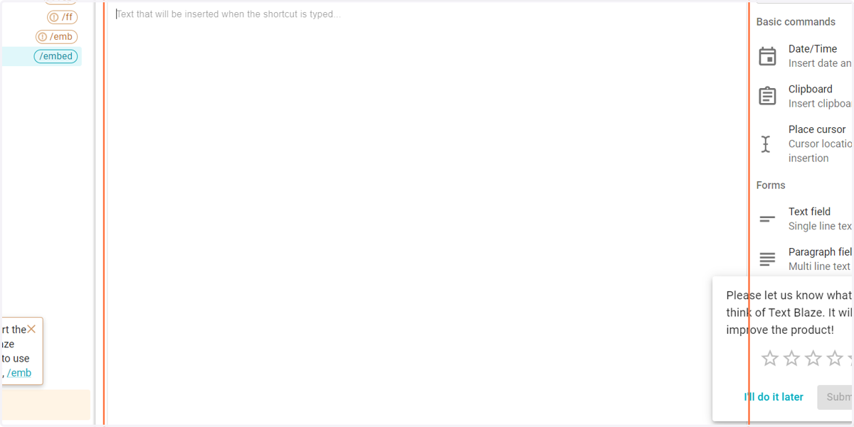 Click on into the Body of your Snippet and paste the text below