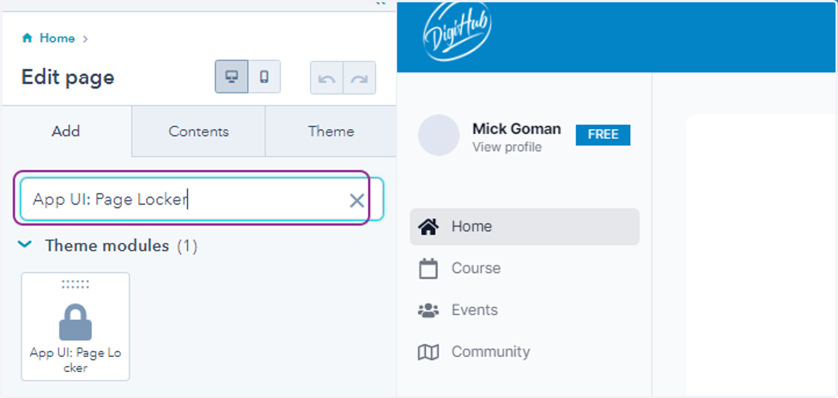 Paste "App UI: Page Locker" into input