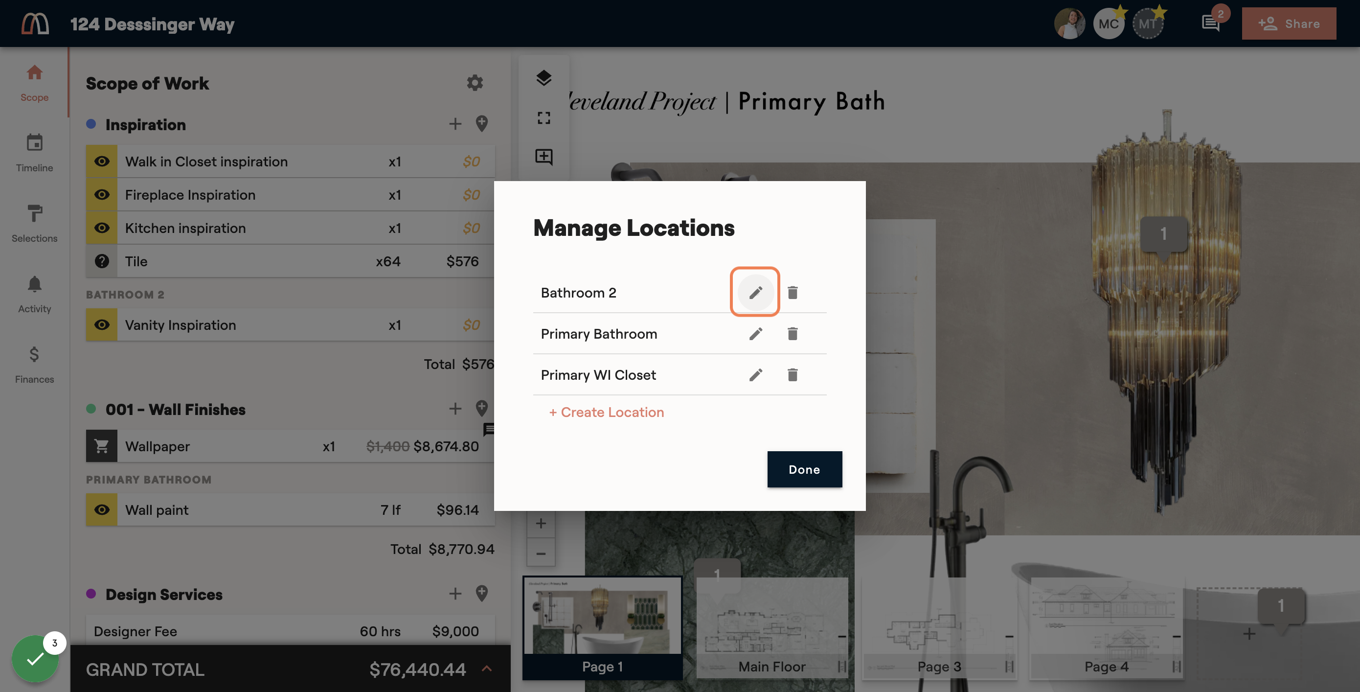 To edit an existing name, click on the PENCIL ICON