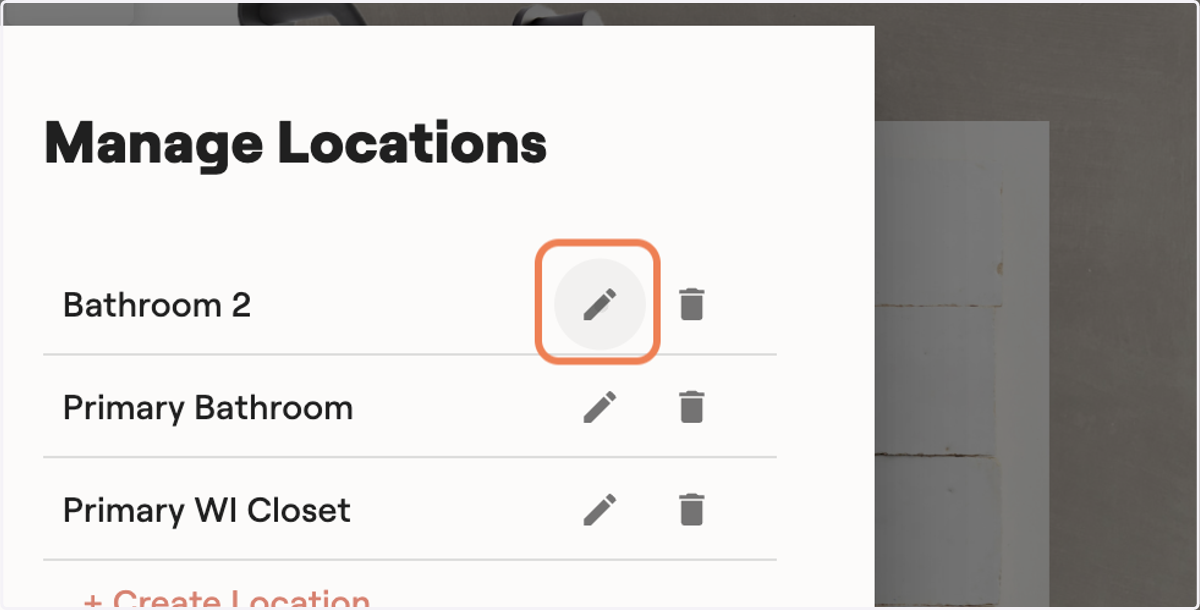 To edit an existing name, click on the PENCIL ICON
