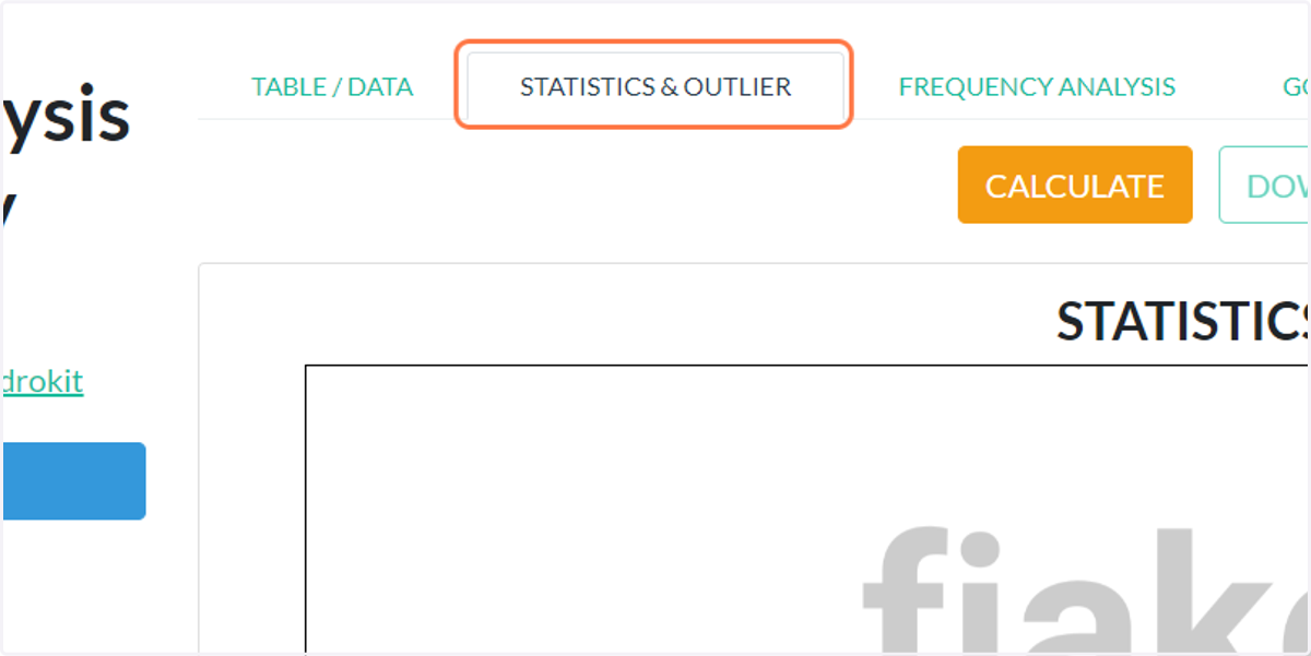 Klik "STATISTICS & OUTLIER"