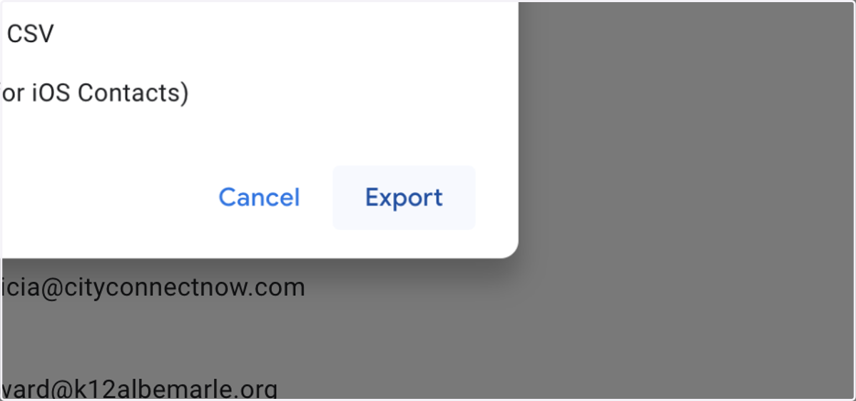 Click on Export