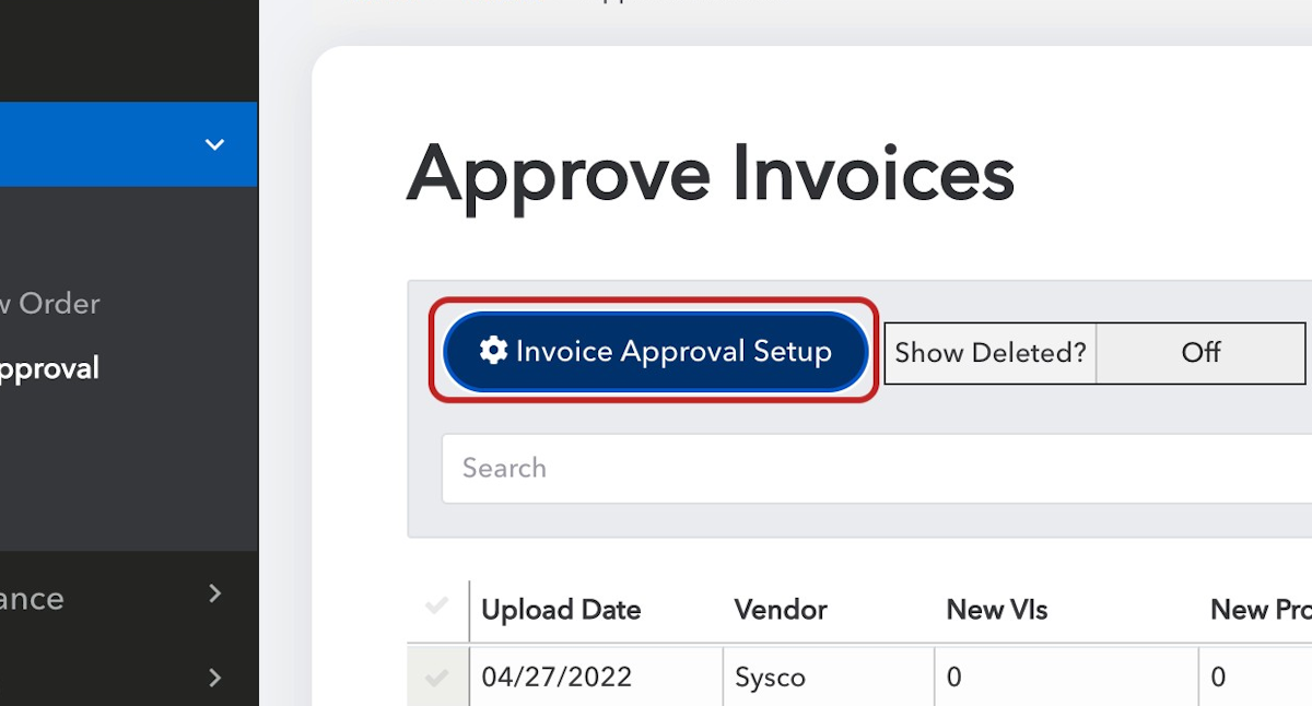 To adjust your settings, click on  Invoice Approval Setup