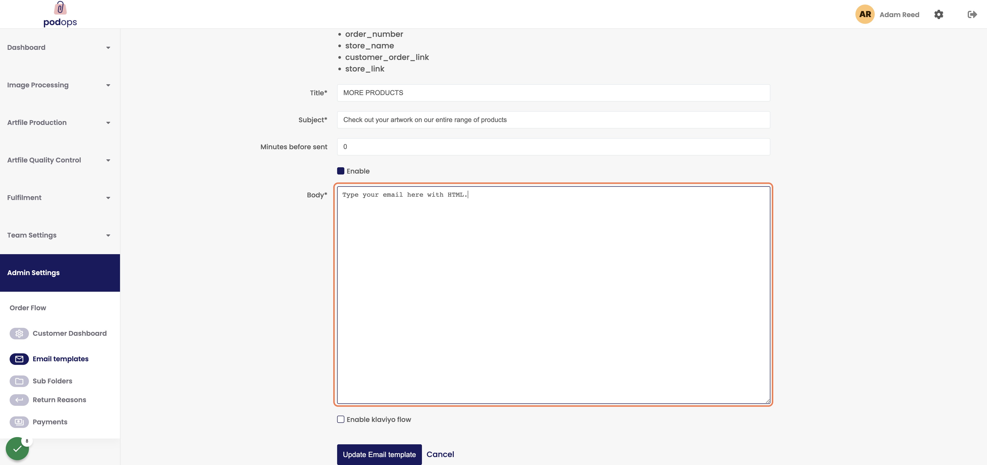 Type the body of your email
