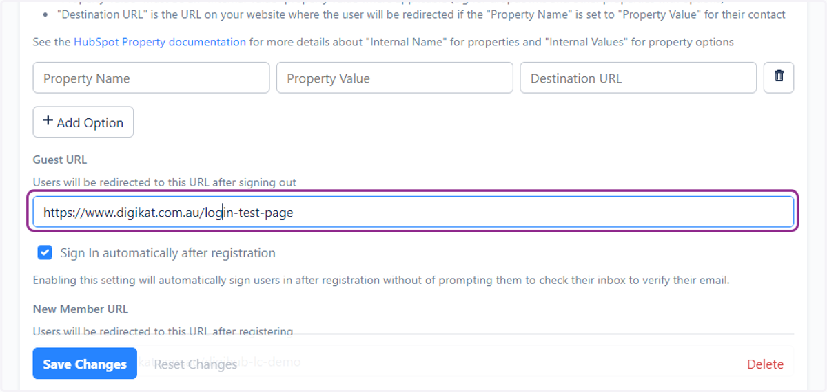 Setup your own login page URL in HubSpot Website Pages/Landing Pages