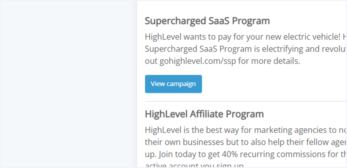 Click View Campaign Under Supercharged SaaS Program