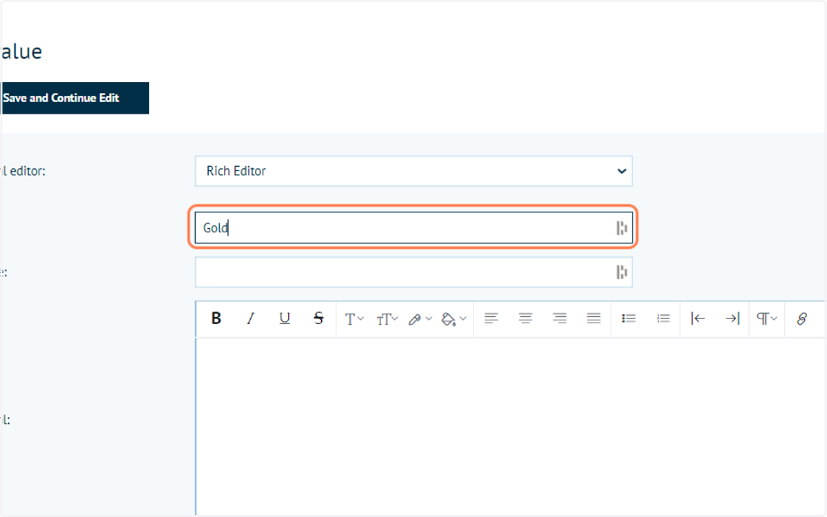 Complete the details of your attribute selection