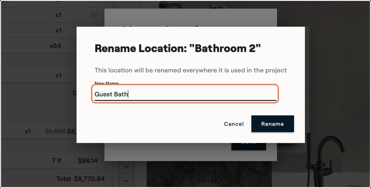 Change the name of the item to the desired name