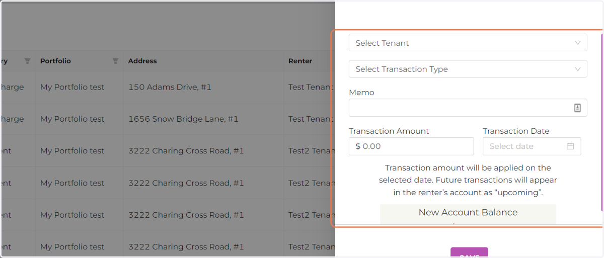 Select a Tenant from the Drop Down Menu.