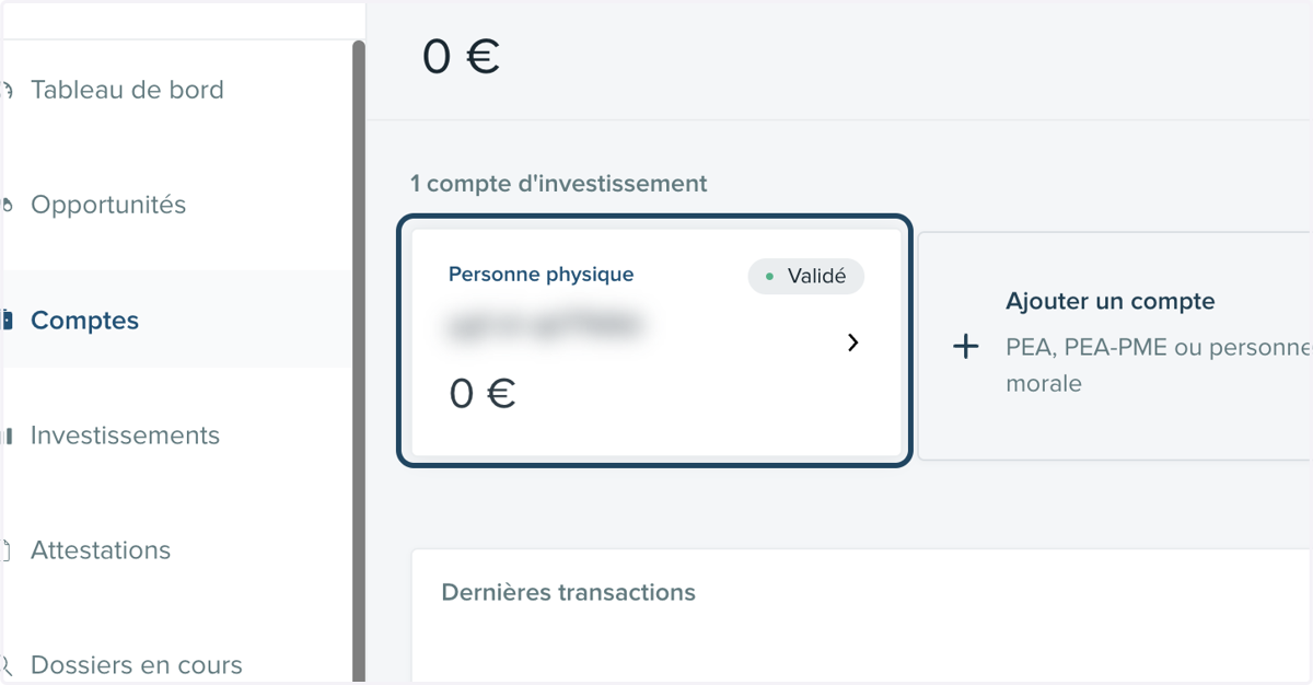 Cliquer sur l'onglet "Personne physique".