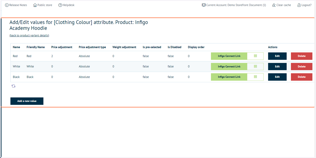 Specify attribute values
