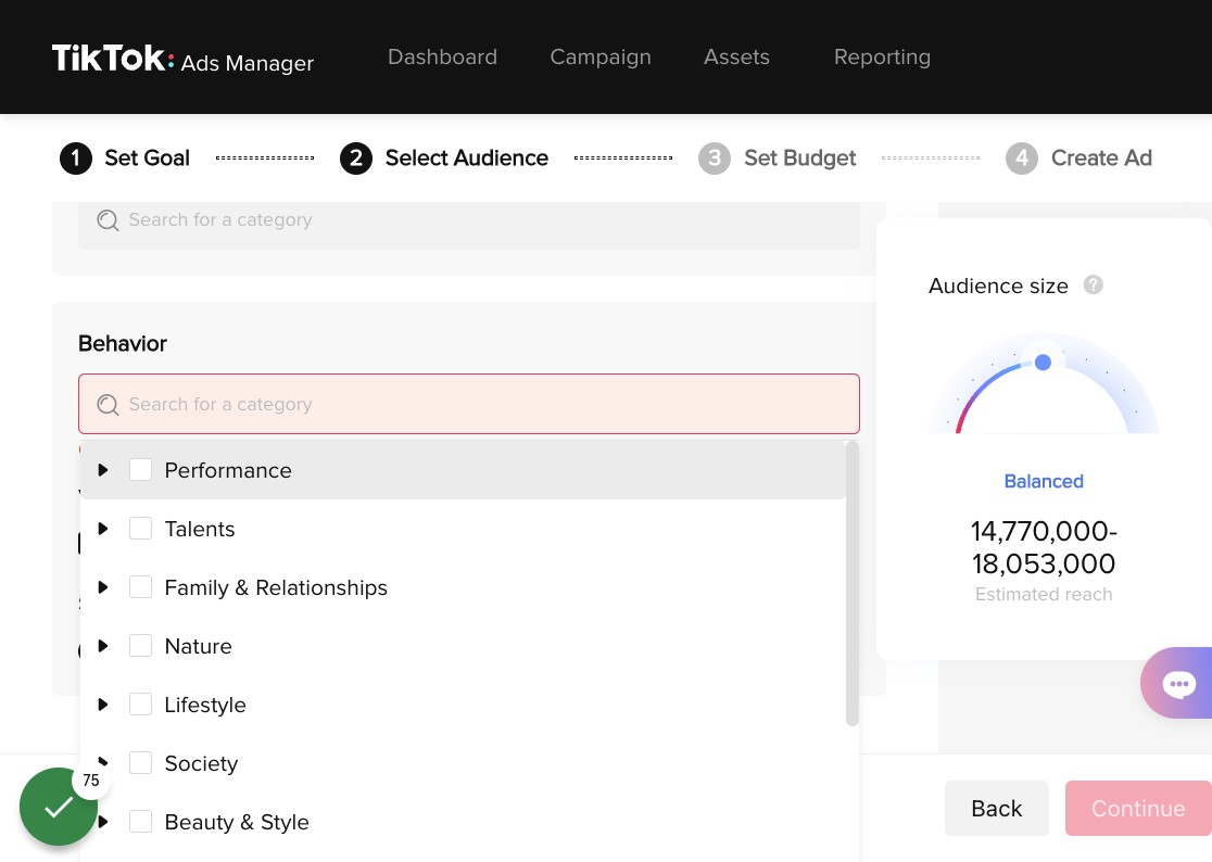 Click on Performance