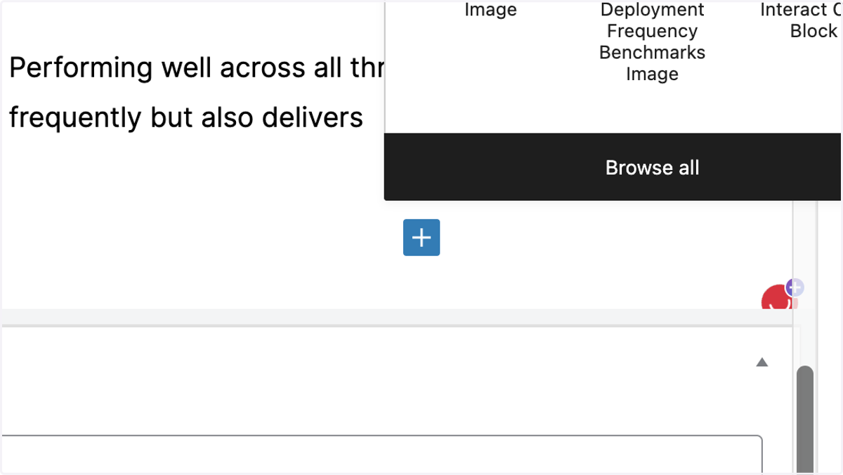 Click on the Plus Sign to Add a Block & then Click Browse All