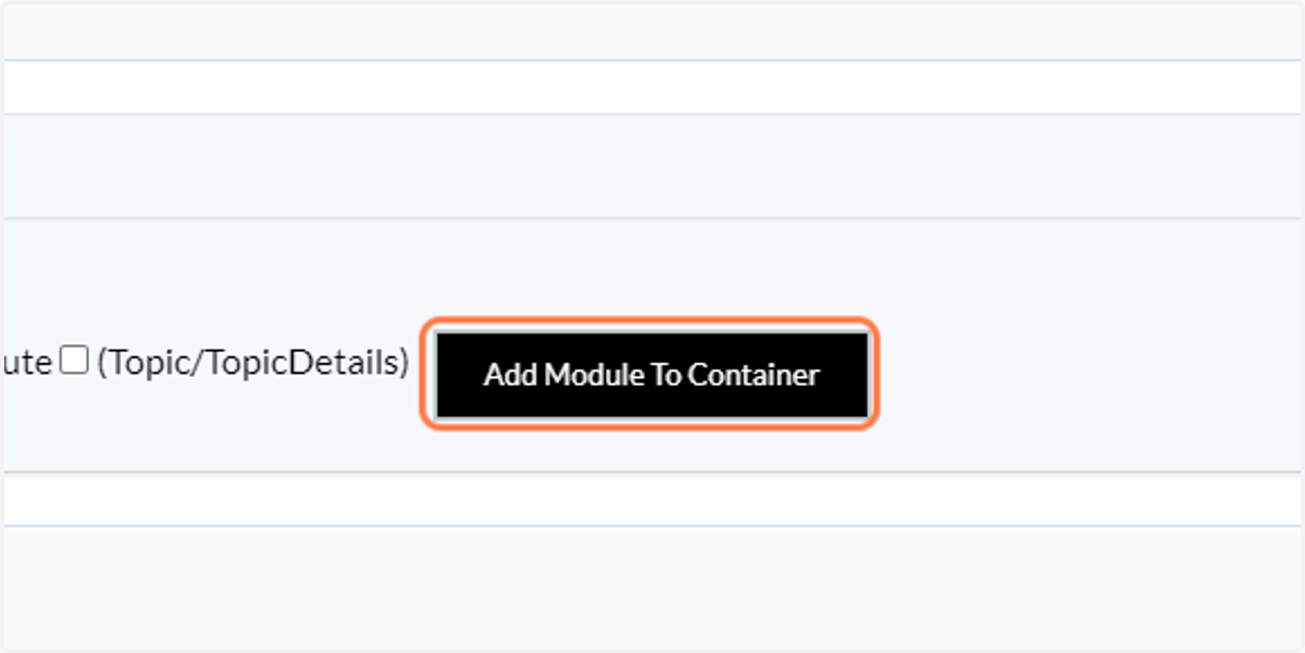 Click on Add Module To Container