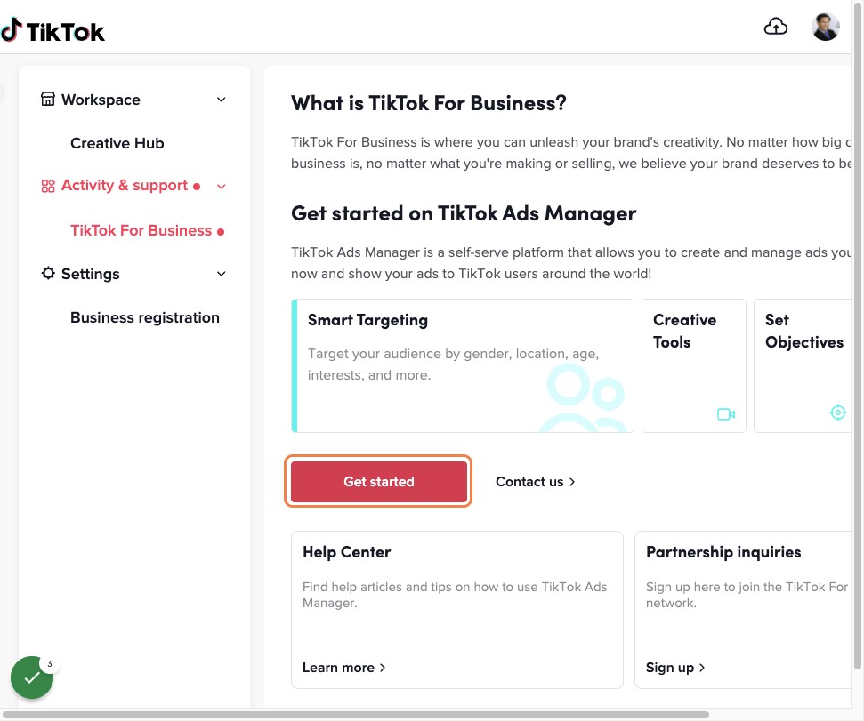 Click on Get started