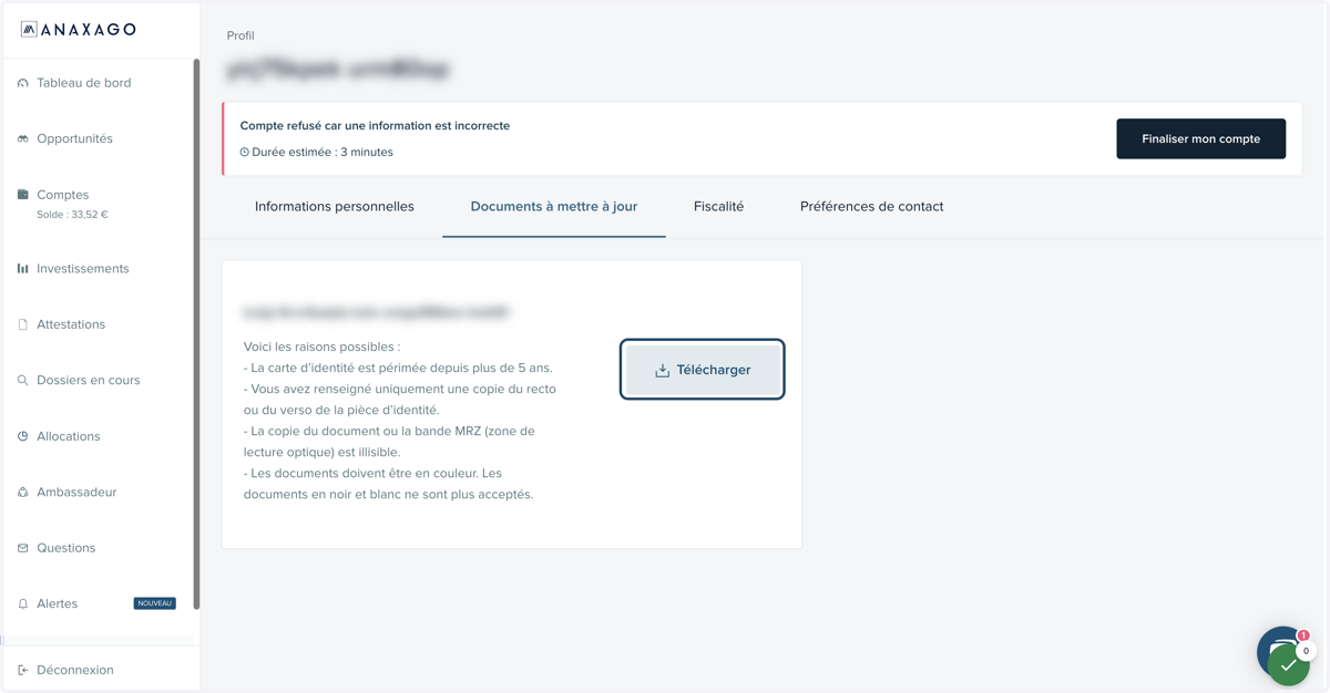 Cliquer sur le bouton "Télécharger" et ajouter un document au format PDF.