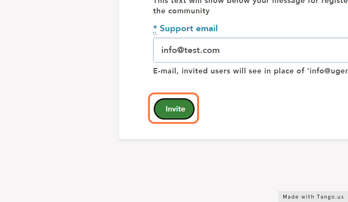 Click the Invite Button