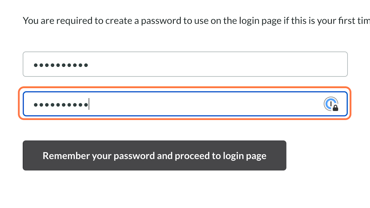 Confirm your new password