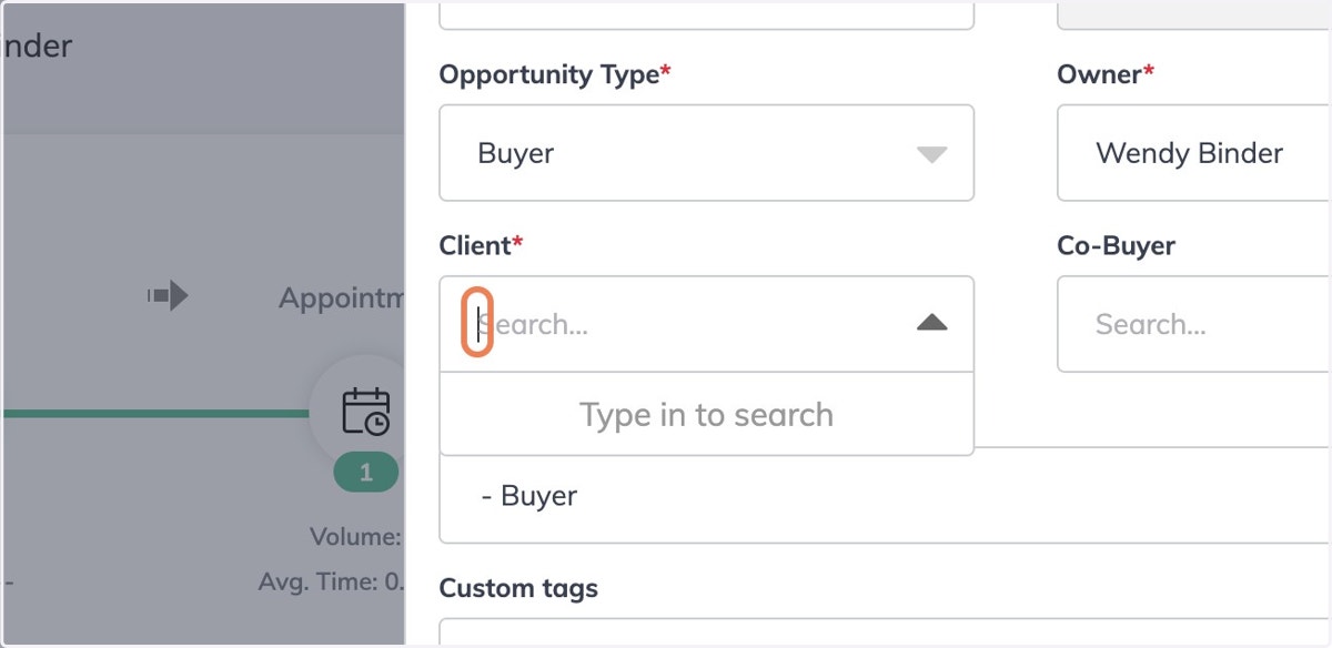 Enter Client Name