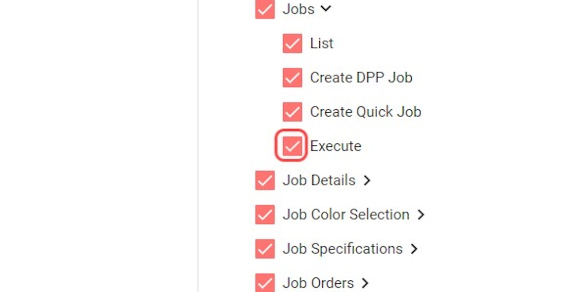 Select Execute under Jobs permissions