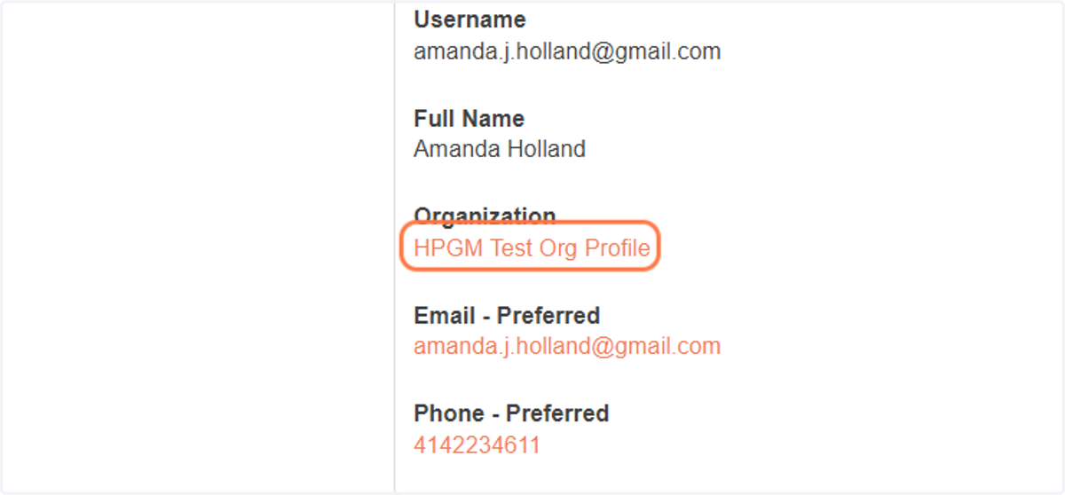 Scroll down to Organization and click on your org's name
